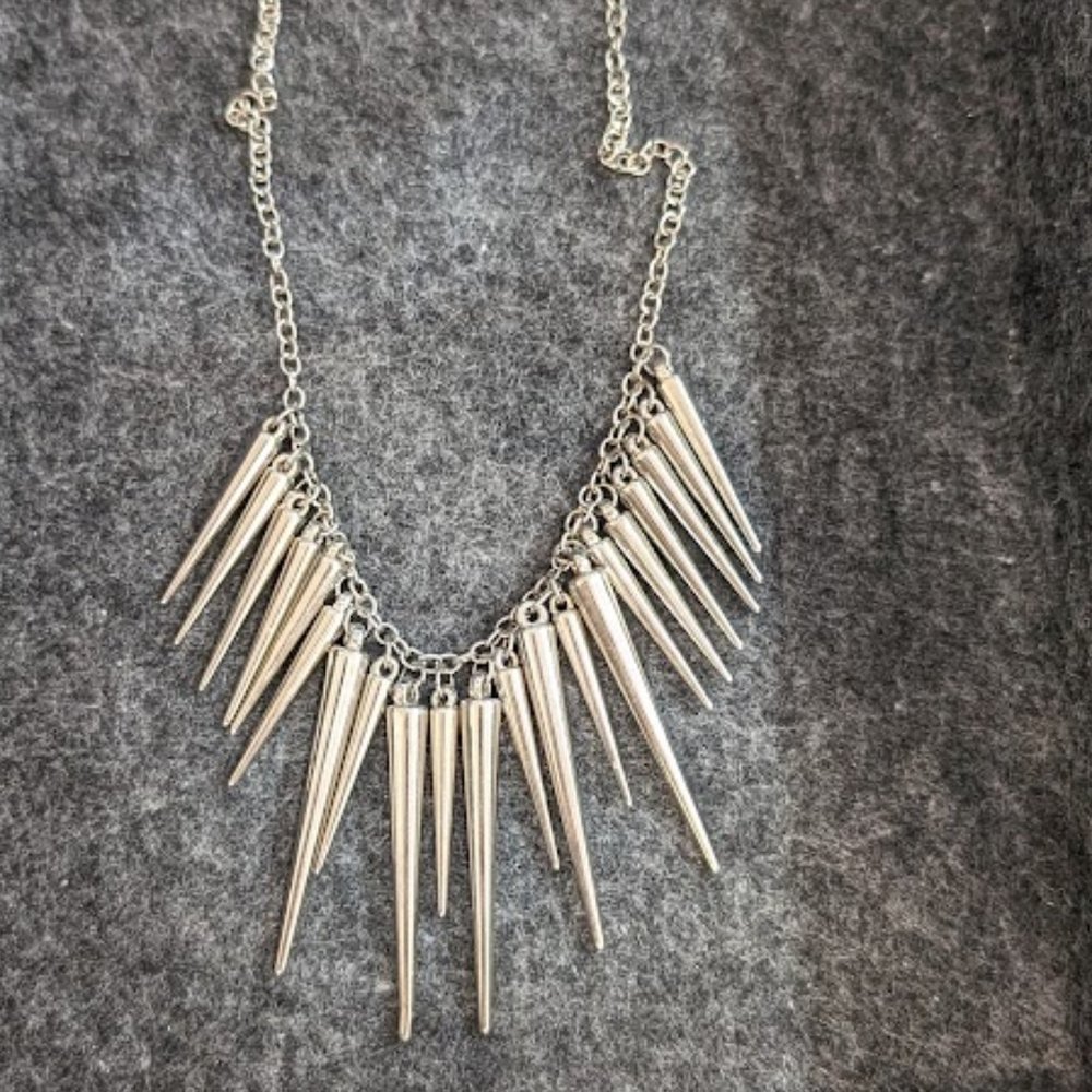 Dangle Silver Statement Necklace